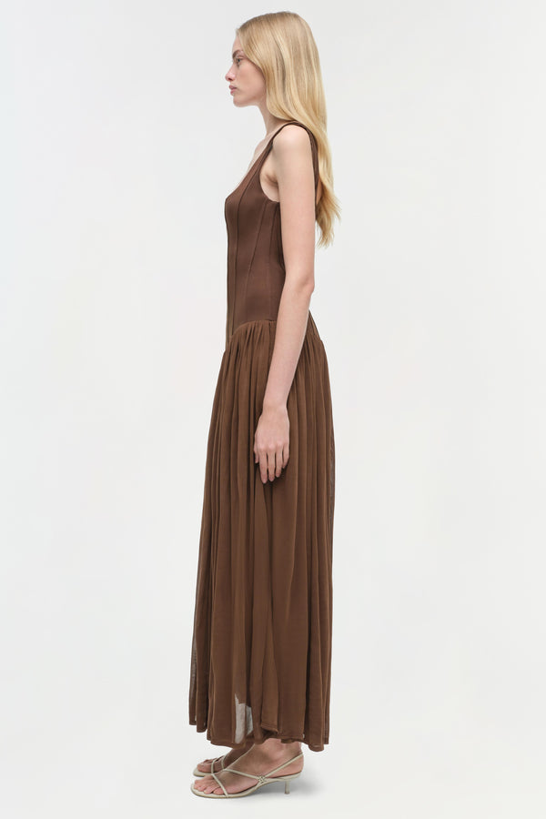 Jonathan Simkhai Jamie Jersey Midi Dress COCOA