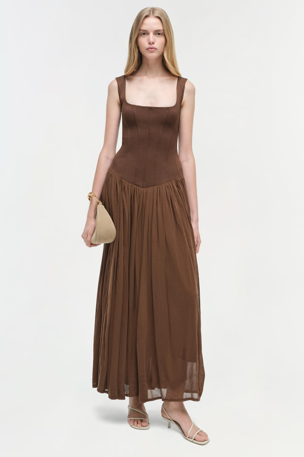 Jonathan Simkhai Jamie Jersey Midi Dress COCOA