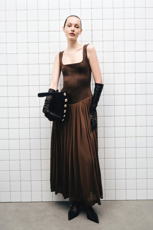 jonathan simkhai Jamie Jersey Midi Dress COCOA