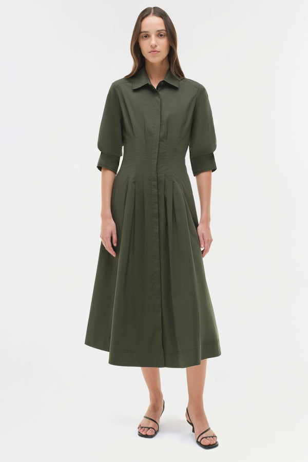 jonathan simkhai Jazz Cotton Midi Dress Cypress