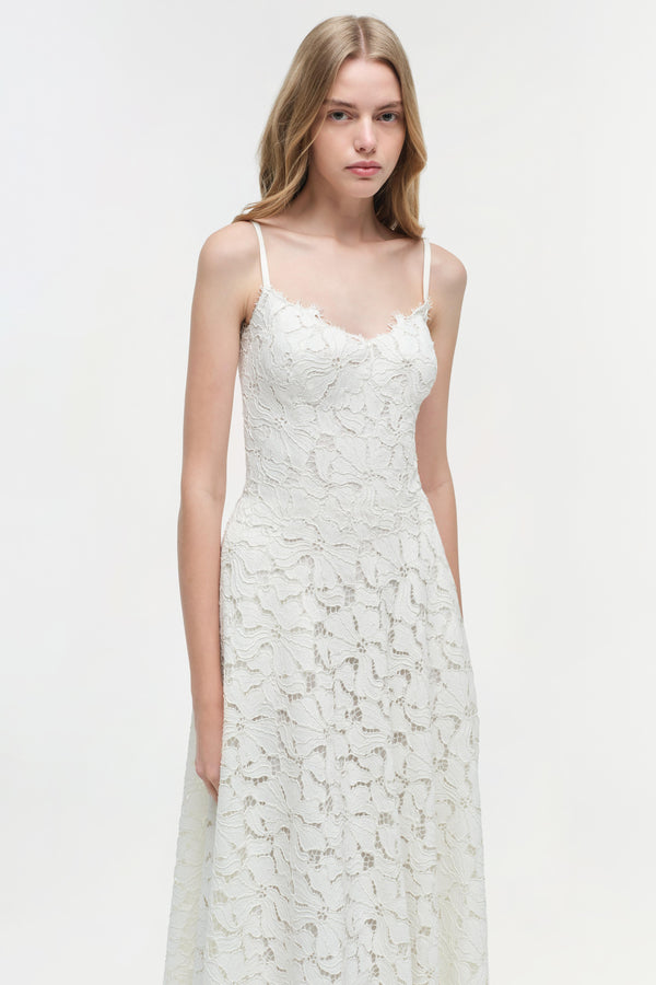 Jonathan Simkhai Julia Lace Midi Dress Ivory