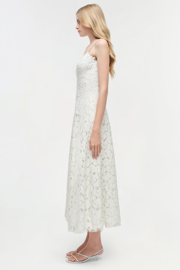Jonathan Simkhai Julia Lace Midi Dress Ivory