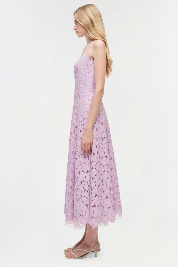Jonathan Simkhai Julia Lace Midi Dress ORCHID