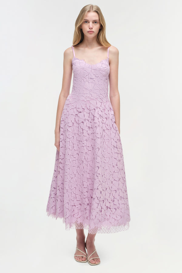 jonathan simkhai Julia Lace Midi Dress ORCHID