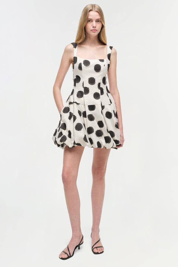 jonathan simkhai Juni Mini Dress BLACK POLKA DOT