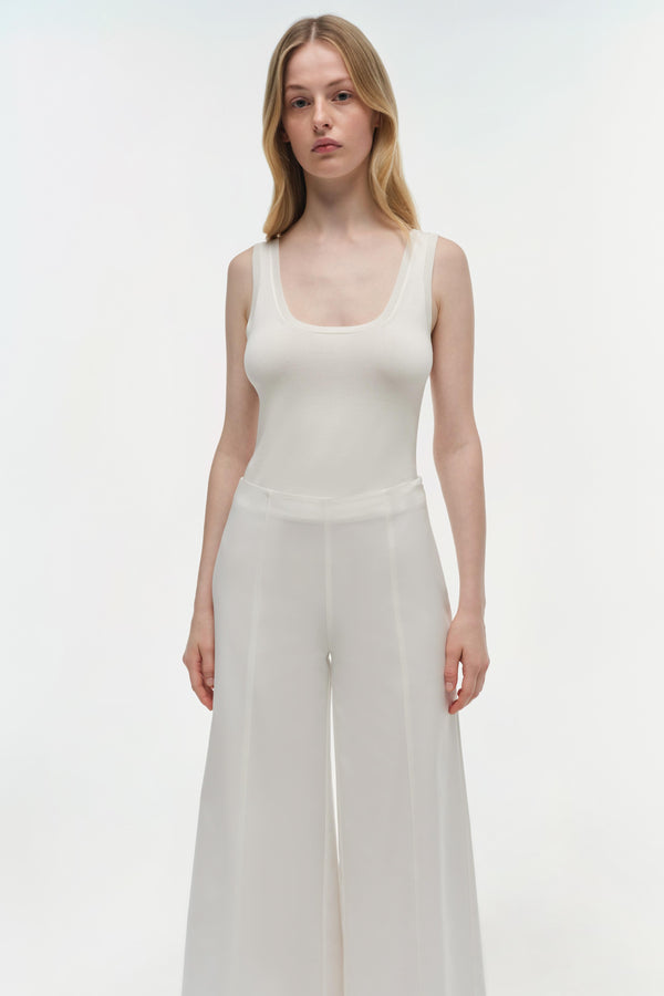 Jonathan Simkhai Kallin Cotton Cropped Pant WHITE