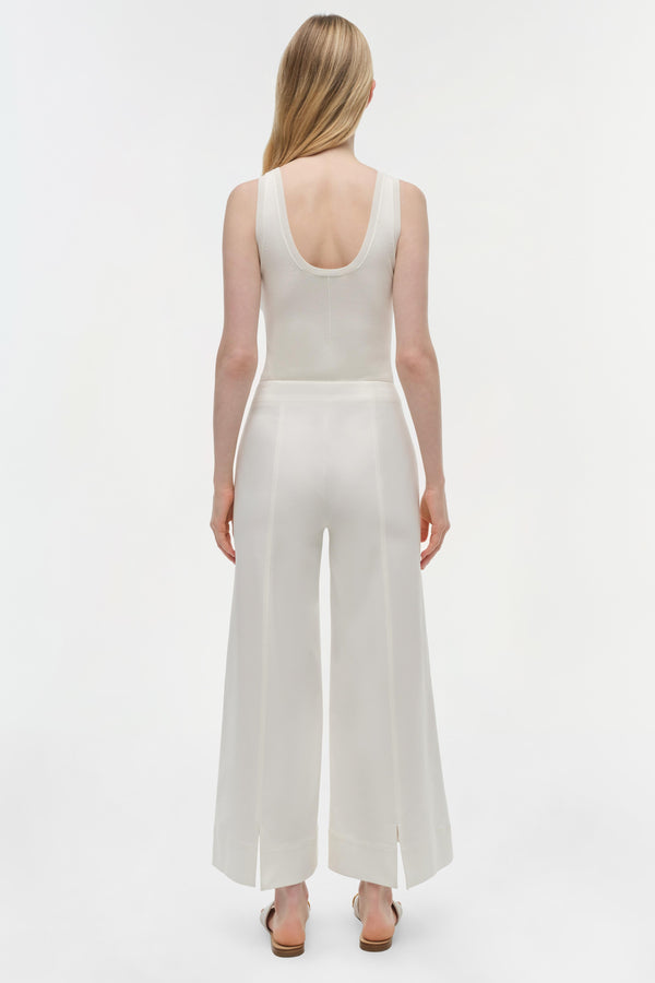 Jonathan Simkhai Kallin Cotton Cropped Pant WHITE