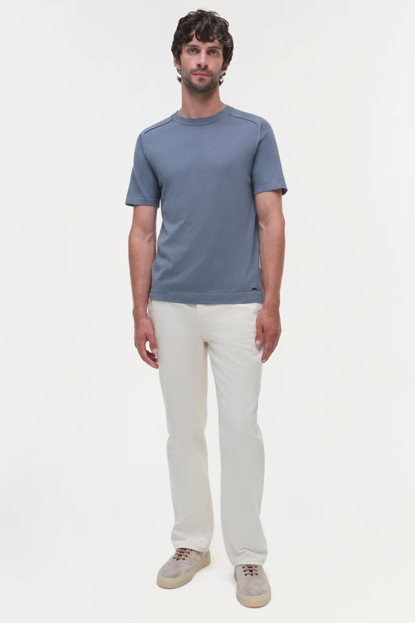 jonathan simkhai Kellyn Knit Crewneck STEEL