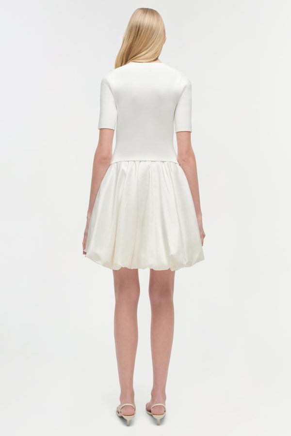 Jonathan Simkhai Kenny Combo Mini Dress Ivory