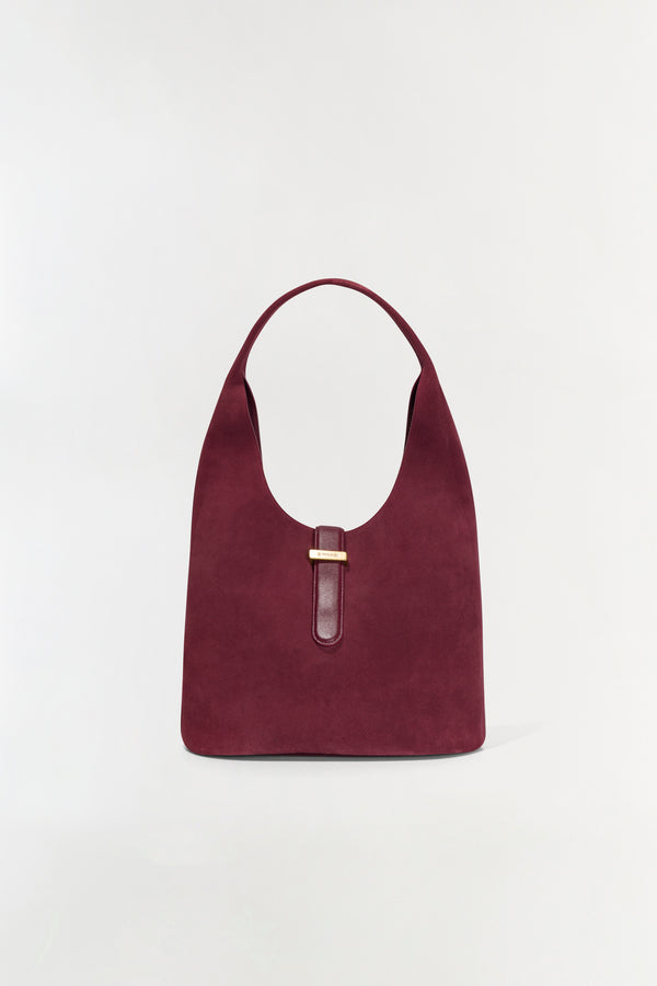 jonathan simkhai Khai Suede Hobo Bag CRANBERRY