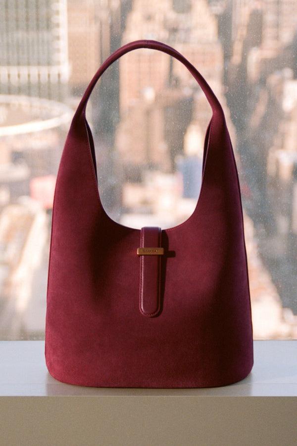 Jonathan Simkhai Khai Suede Hobo Bag CRANBERRY