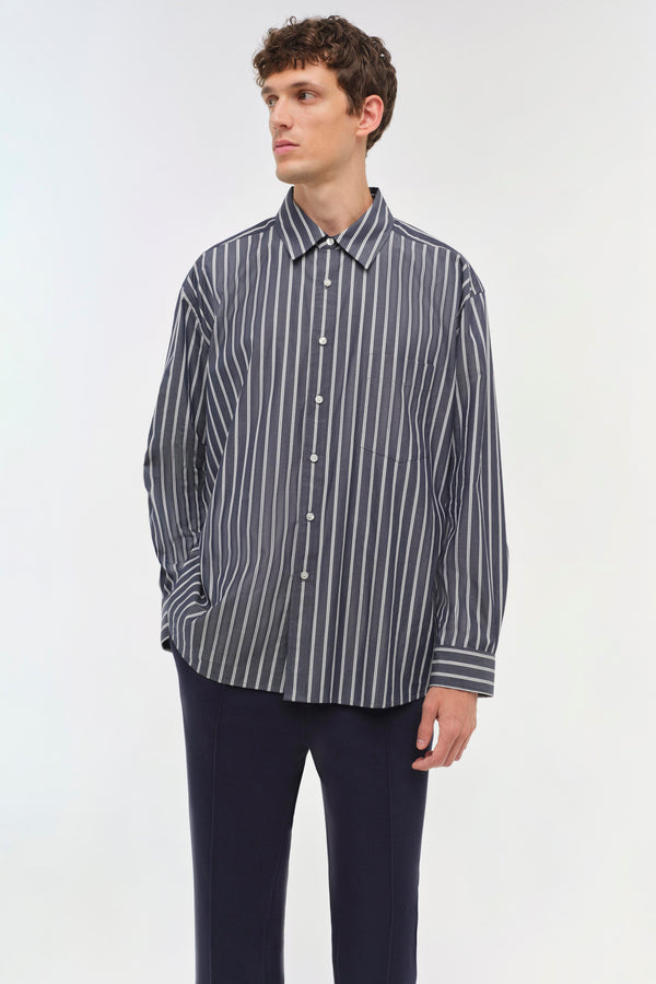 Jonathan Simkhai Khailed Shirt Navy Stripe