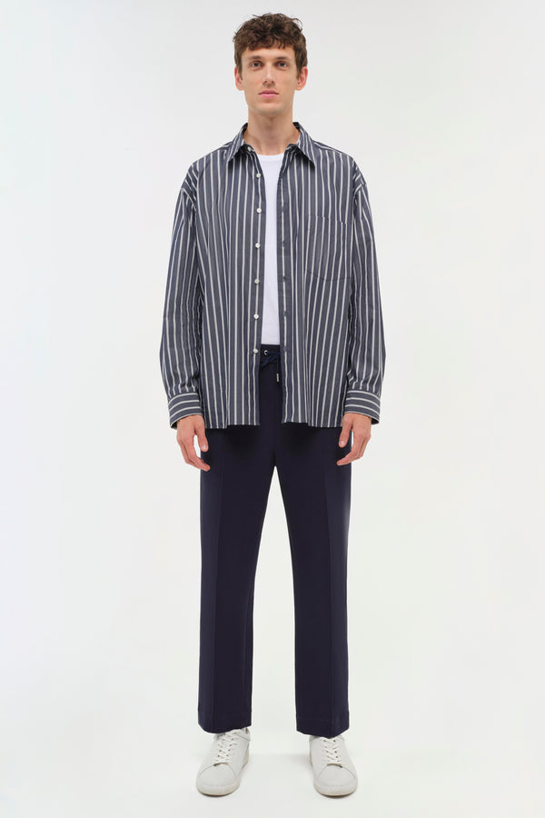 jonathan simkhai Khailed Shirt Navy Stripe