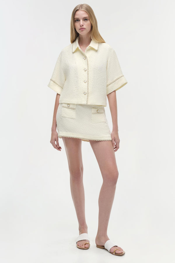 jonathan simkhai Khloe Shirt Ivory