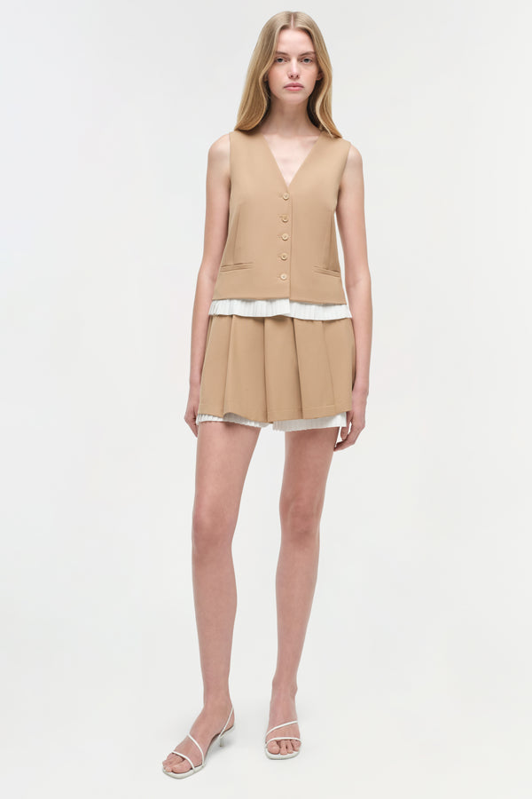 jonathan simkhai Laiken Vest CAMEL