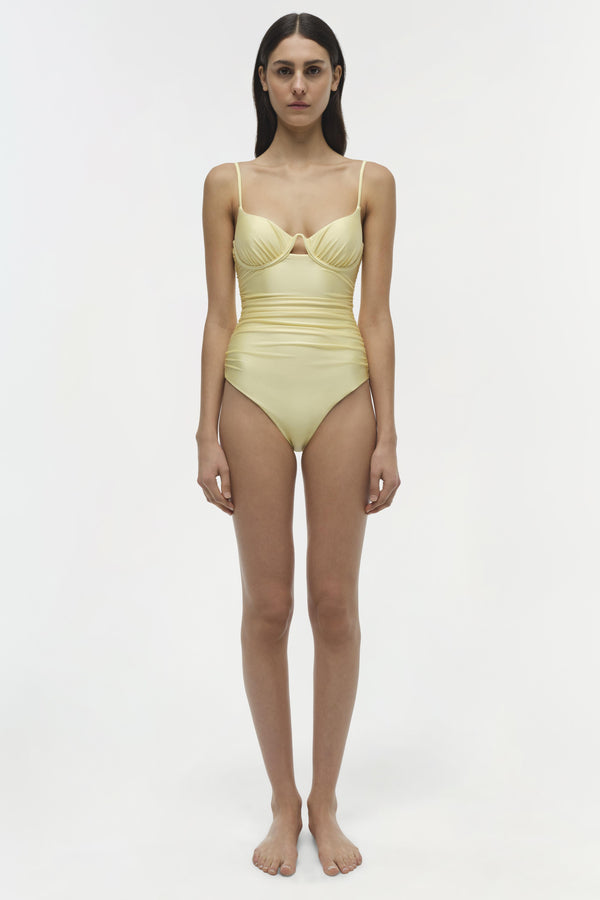 Jonathan Simkhai Laine Swimsuit BUTTERCREAM