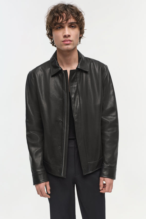 Jonathan Simkhai Landon Leather Jacket Black
