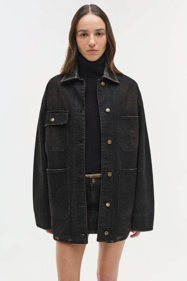 Jonathan Simkhai Larz Denim Chore Jacket TERRANEA