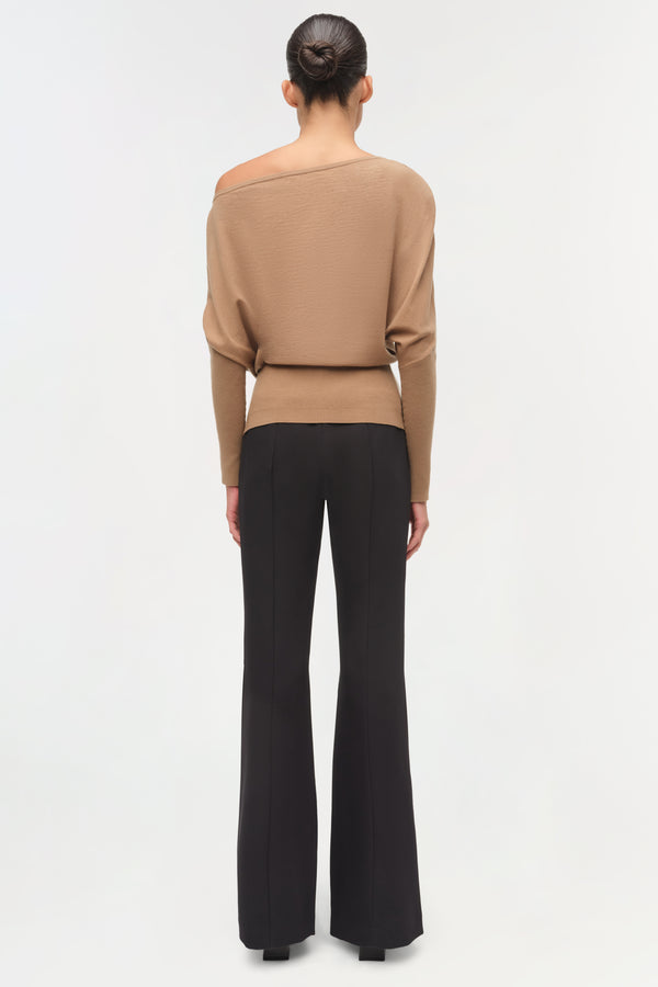Jonathan Simkhai Lavina Off Shoulder Sweater CAMEL