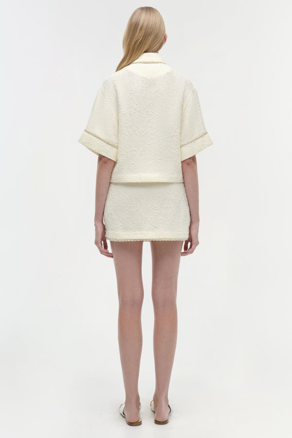 Jonathan Simkhai Leighton Mini Skirt Ivory