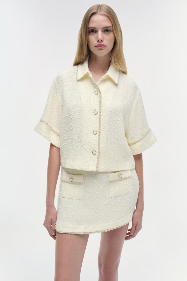 Jonathan Simkhai Leighton Mini Skirt Ivory