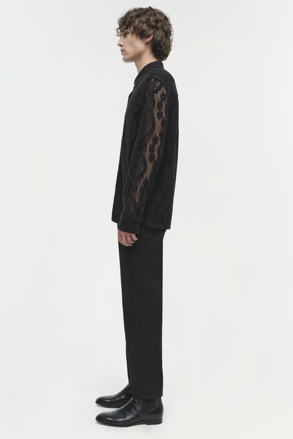 Jonathan Simkhai Linus Lace Shirt Black