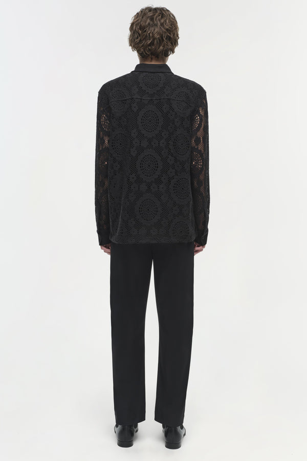 Jonathan Simkhai Linus Lace Shirt Black