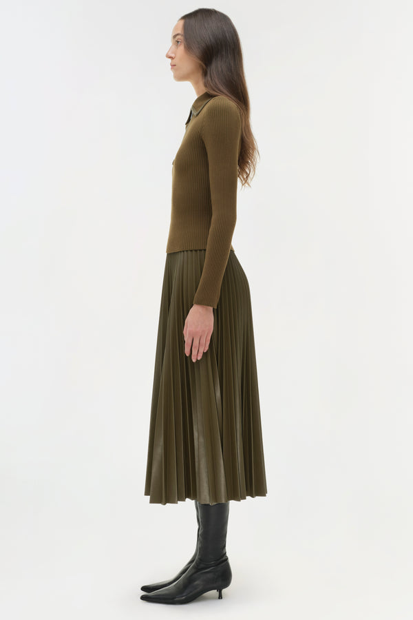 Jonathan Simkhai Livana Knit Combo Top ALLIGATOR