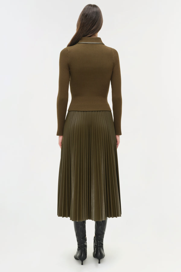 Jonathan Simkhai Livana Knit Combo Top ALLIGATOR