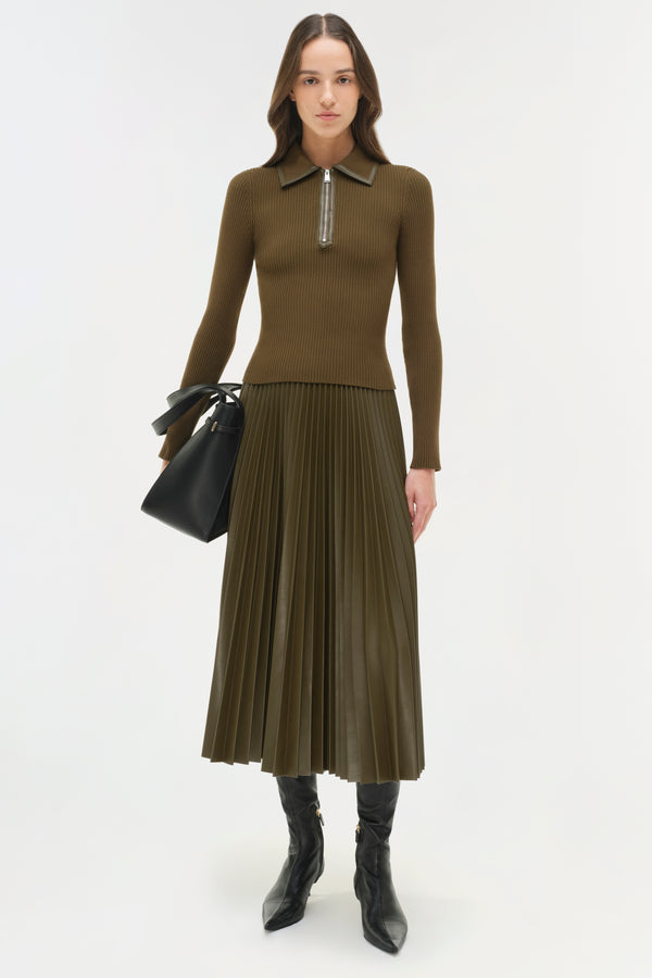 jonathan simkhai Livana Knit Combo Top ALLIGATOR