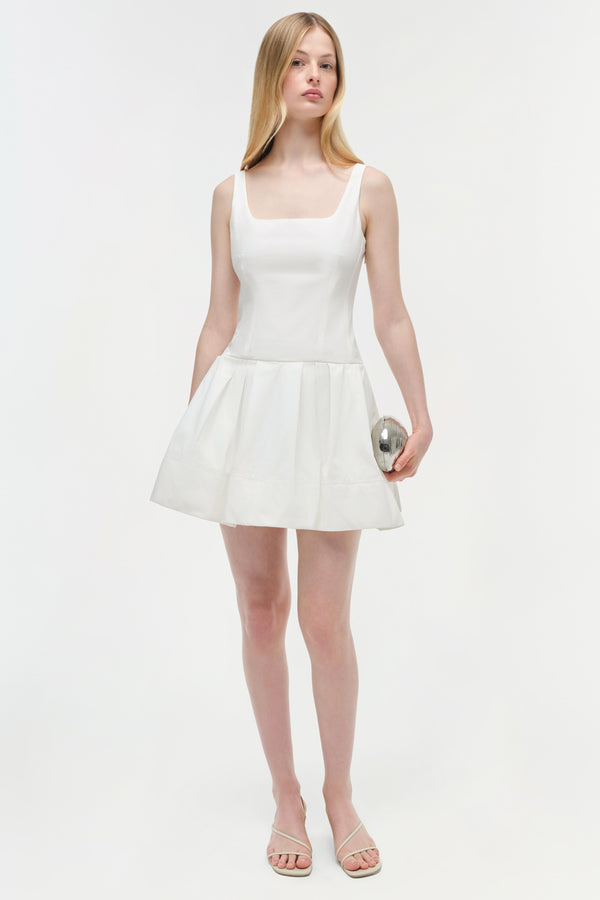 jonathan simkhai Lucy Cotton Mini Dress WHITE