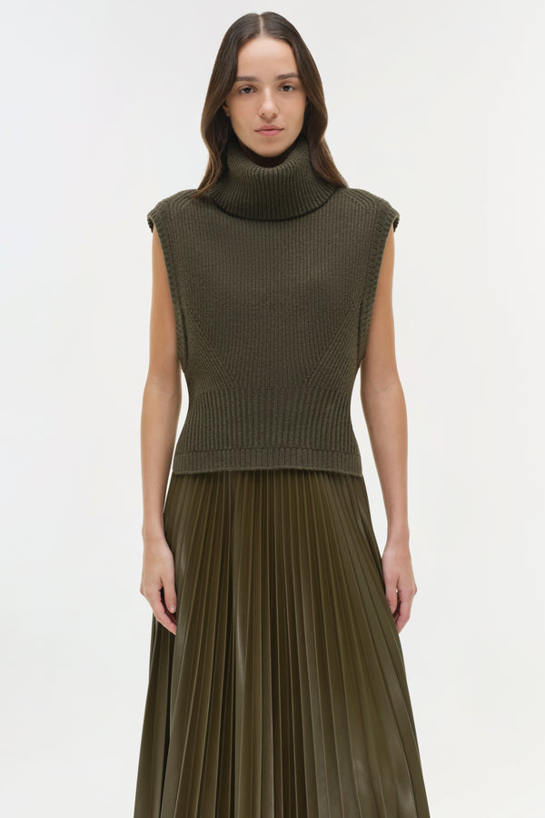 Jonathan Simkhai Maple Wool Cashmere Top ALLIGATOR