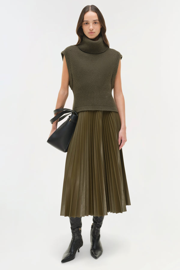 jonathan simkhai Maple Wool Cashmere Top ALLIGATOR