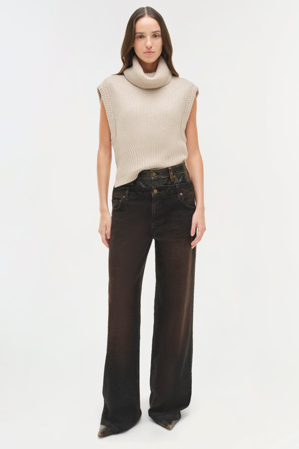 jonathan simkhai Maple Wool Cashmere Top OATMEAL