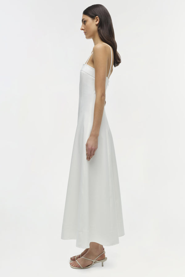 Jonathan Simkhai Marisol Cotton Midi Dress WHITE