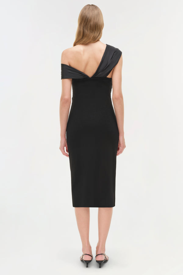 Jonathan Simkhai Mia Off Shoulder Midi Dress Black