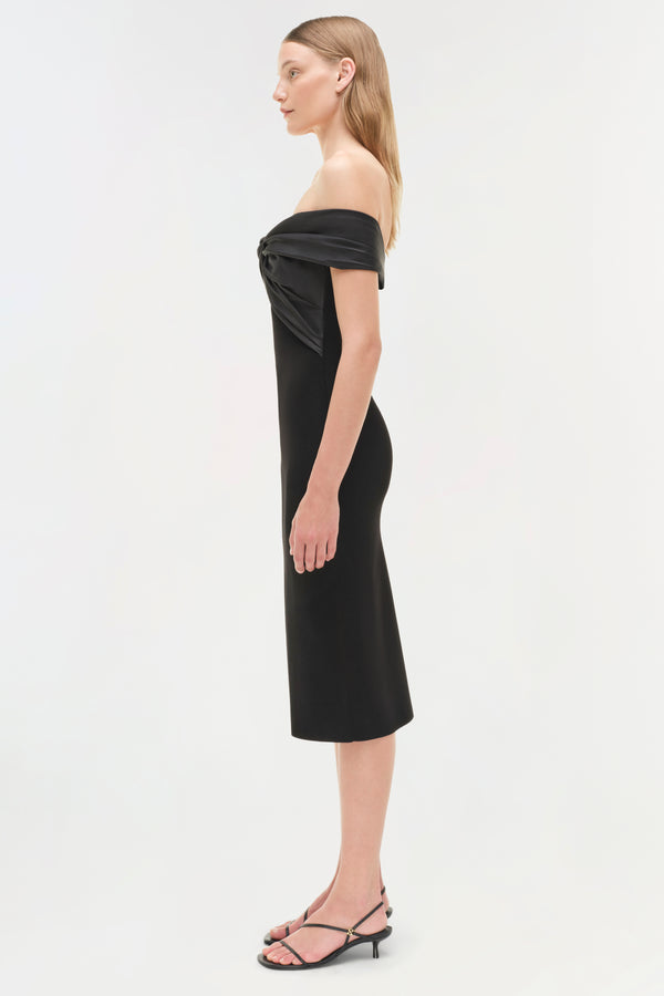 Jonathan Simkhai Mia Off Shoulder Midi Dress Black