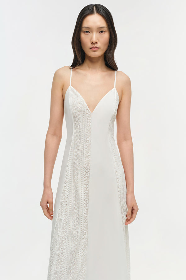 Jonathan Simkhai Mina Lace Midi Dress WHITE