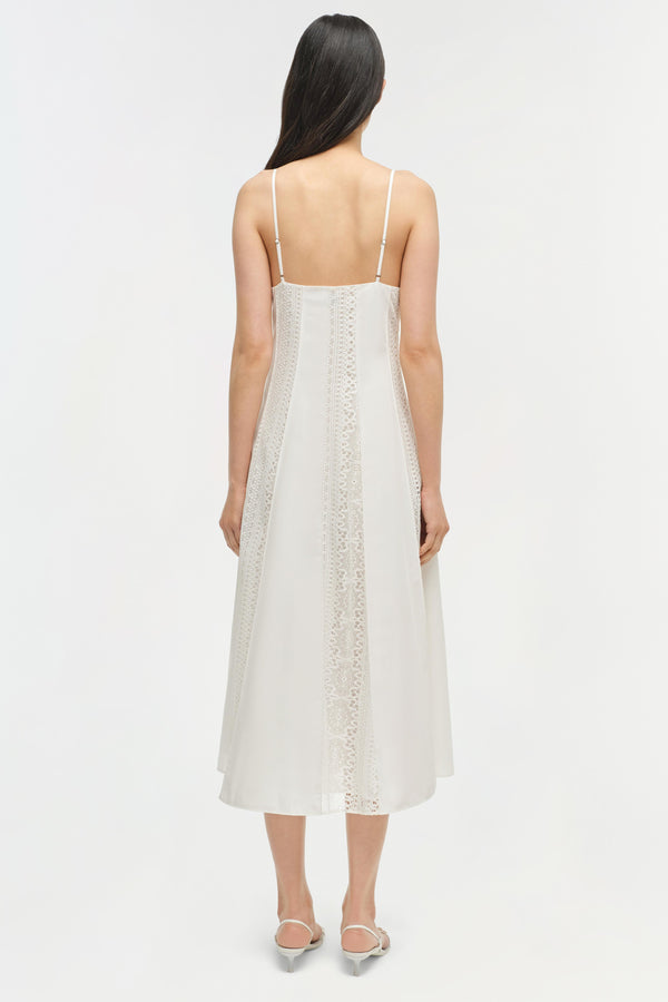 Jonathan Simkhai Mina Lace Midi Dress WHITE