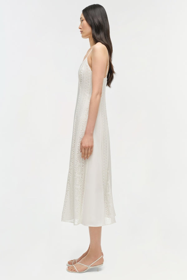 Jonathan Simkhai Mina Lace Midi Dress WHITE