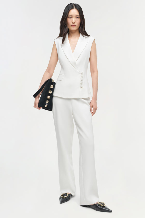 Jonathan Simkhai Morrie Straight Leg Trouser Ivory