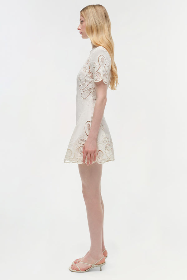 Jonathan Simkhai Morrigan Linen Mini Dress Ivory