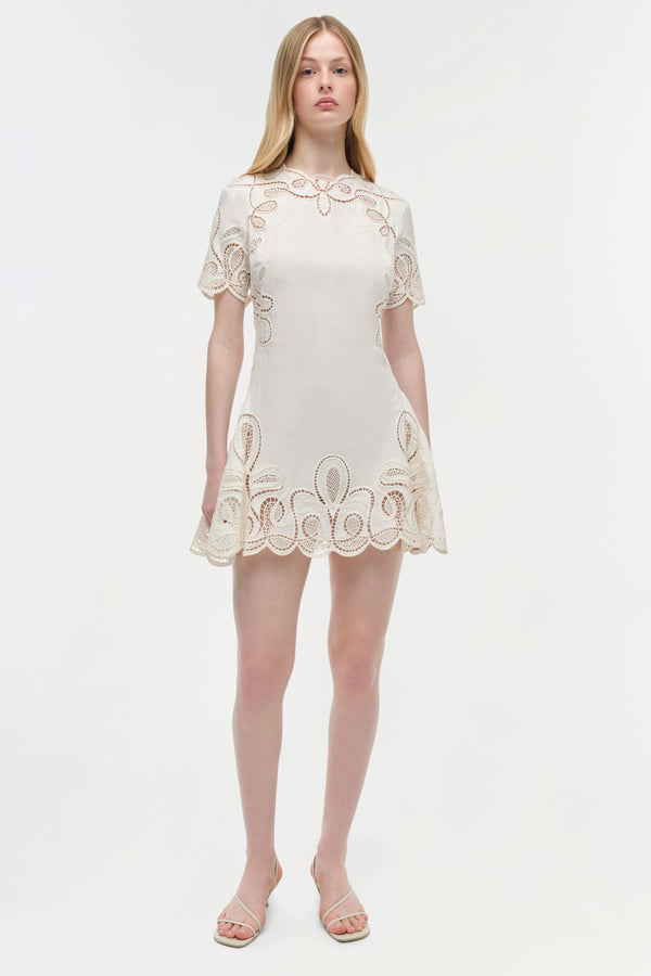 jonathan simkhai Morrigan Linen Mini Dress Ivory