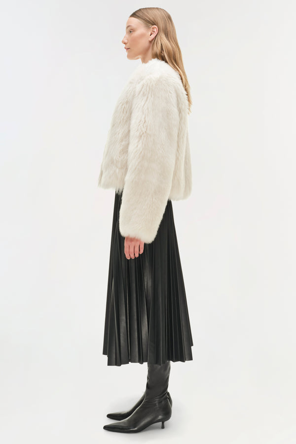 Jonathan Simkhai Natasha Shearling Jacket Ivory