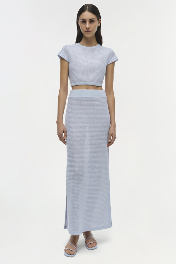 jonathan simkhai Nicky Midi Skirt PERIWINKLE SKY