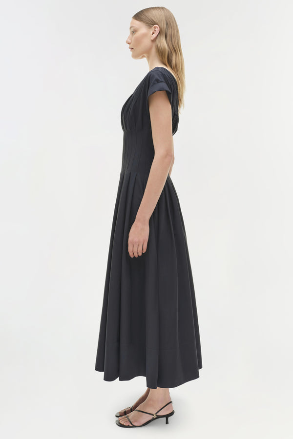 Jonathan Simkhai Nina Cotton Midi Dress Midnight
