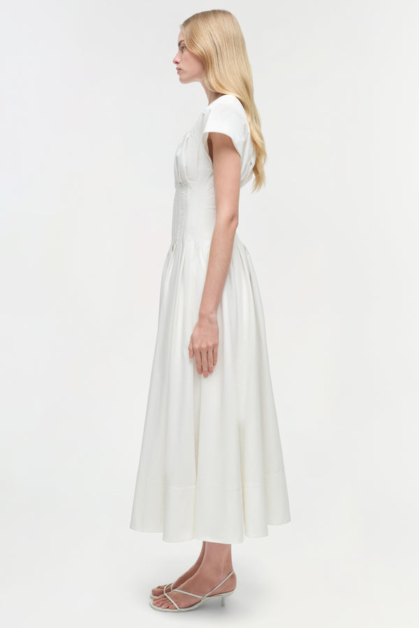 Jonathan Simkhai Nina Cotton Midi Dress WHITE