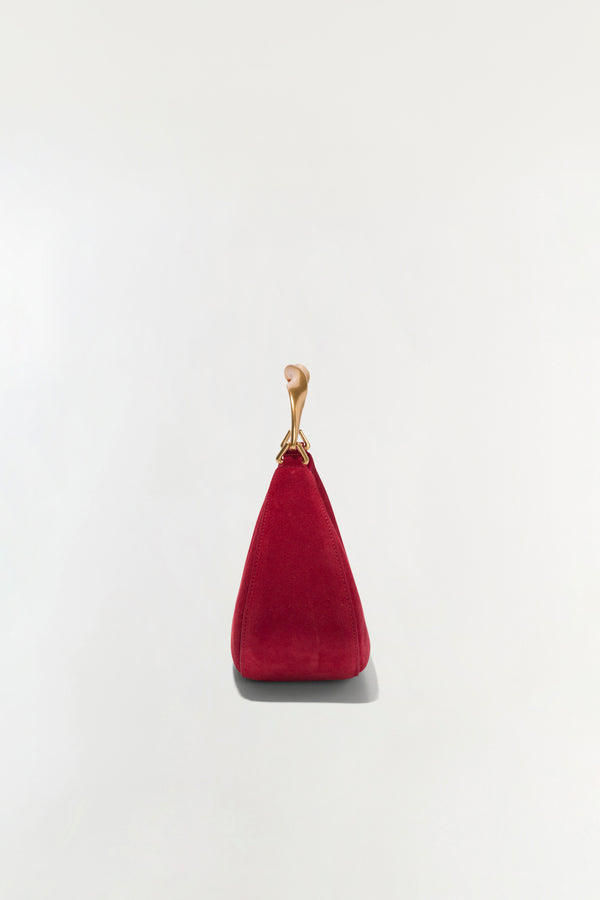 Jonathan Simkhai Nixi Suede Crescent Bag CRIMSON