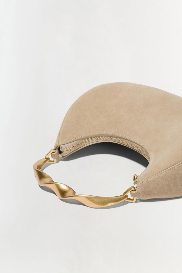 Jonathan Simkhai Nixi Suede Crescent Bag DESERT