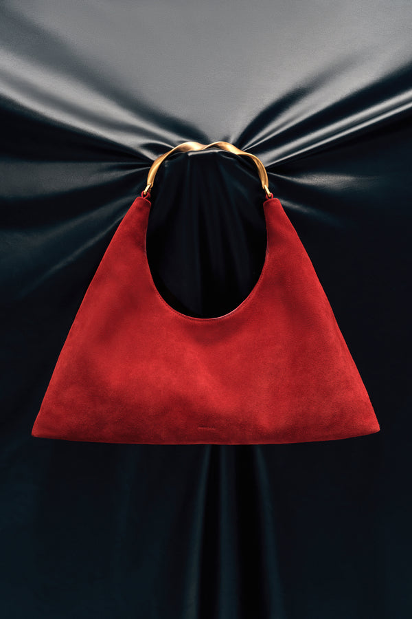 Jonathan Simkhai Nixi Suede Hobo Bag CRIMSON